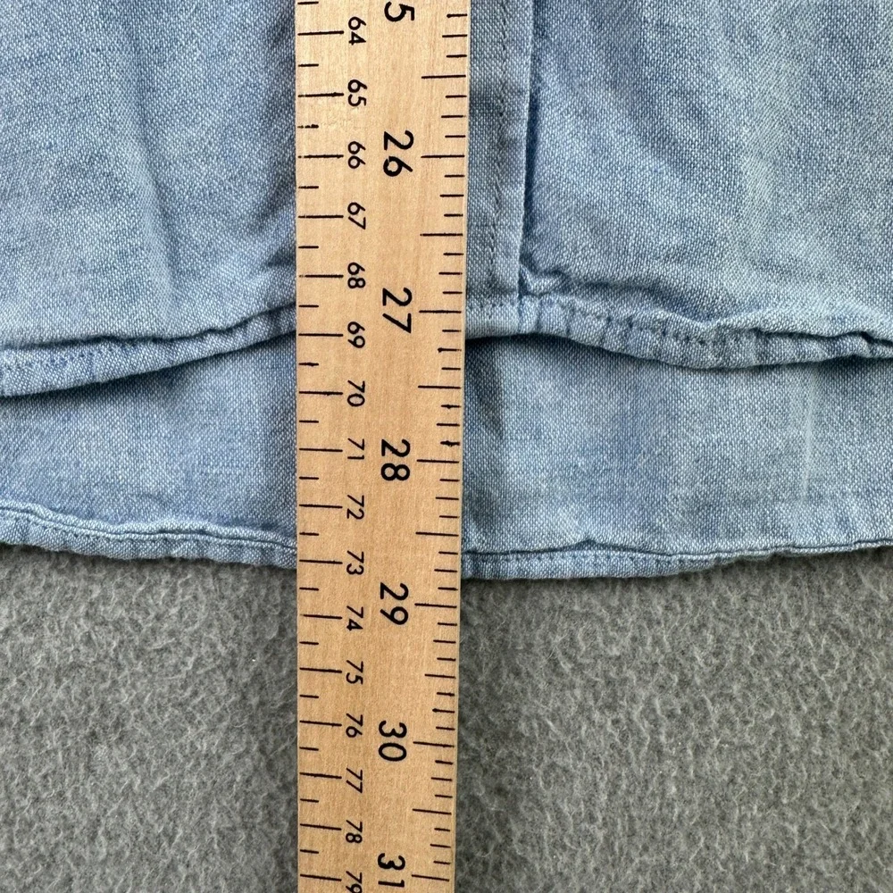Banana Republic Shirt Mens Small Blue Button Down Linen Cotton Long Sleeve - Picture 7 of 10